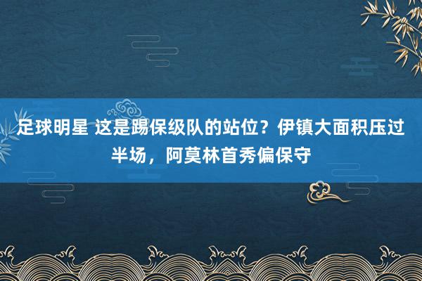 足球明星 这是踢保级队的站位？伊镇大面积压过半场，阿莫林首秀偏保守