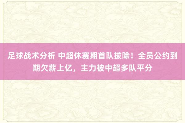 足球战术分析 中超休赛期首队拔除！全员公约到期欠薪上亿，主力被中超多队平分