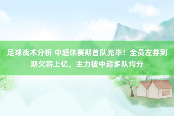 足球战术分析 中超休赛期首队完毕！全员左券到期欠薪上亿，主力被中超多队均分