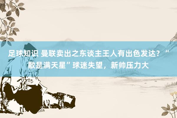 足球知识 曼联卖出之东谈主王人有出色发达？“散是满天星”球迷失望，新帅压力大